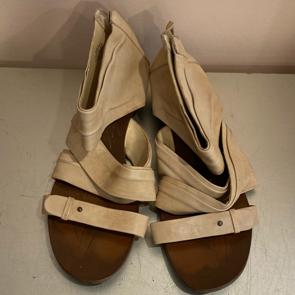 Leather wrap sandals